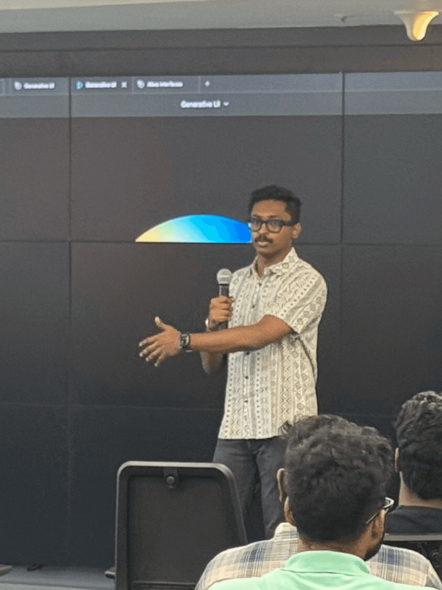 Sandeep Baskaran hosting the Chennai Design Meetup